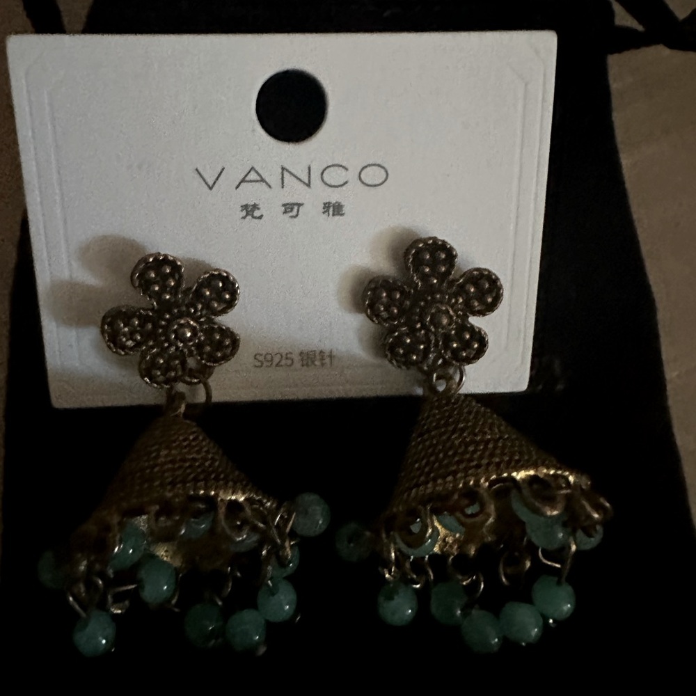 New earrings with dangling turquoise jewelry